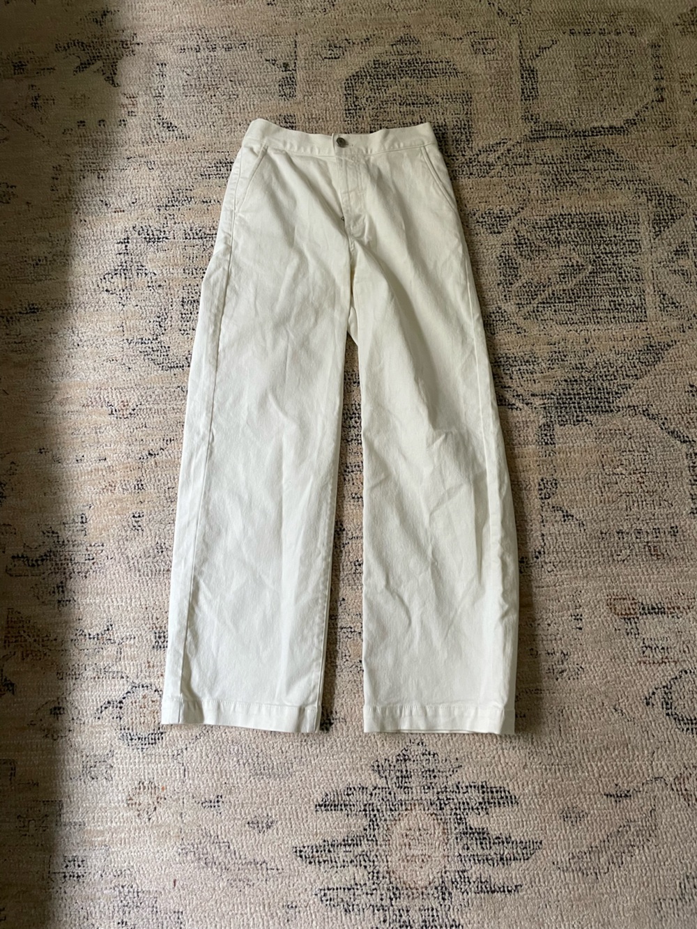 Oak and fort cream Twill wide leg cargos - Picture 3 of 4